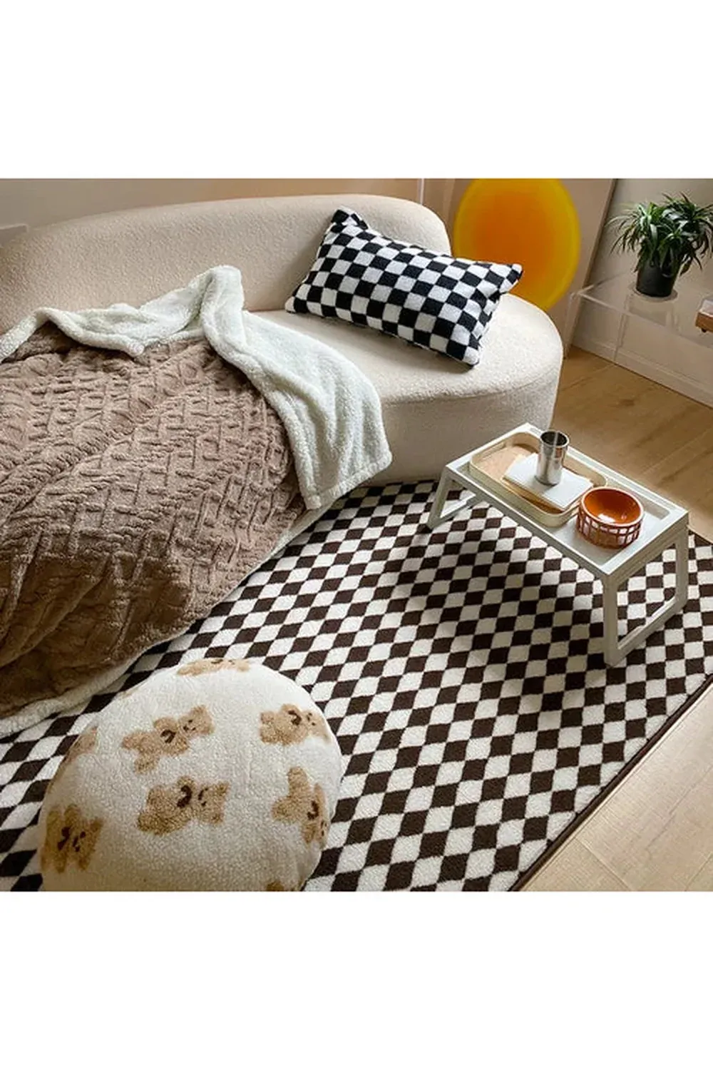 Checkerboard Patterned Rug - Image 8